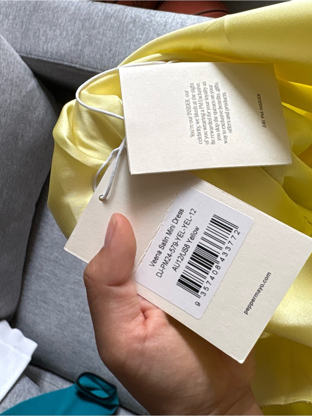 Peppermayo Yellow Backless Satin Halter Dress - Picture 5 of 6